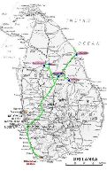 Tour Route ins nrdliche Sri Lanka